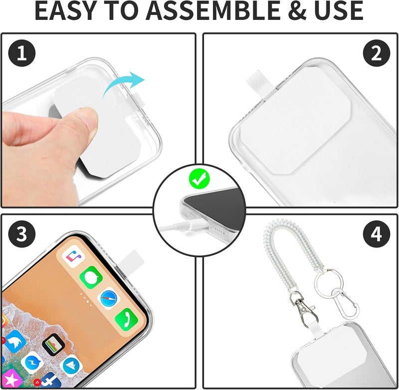 HOTEMIA Phone Tether Lanyard Anti Theft Phone Strap with Carabiner Anti-drop Outdoor Skiing Hiking Cycling fishing Climbing fit iPhone and Most Cell Phone (Black+Transparent) - Image 5